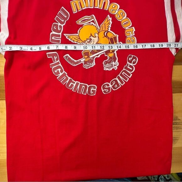 VINTAGE Hockey Sweater New Minnesota Fighting Saints Sz 46-48 S/M - Picture 7 of 10